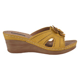 Women's Fiora Yellow Floral Wedge Sandals
